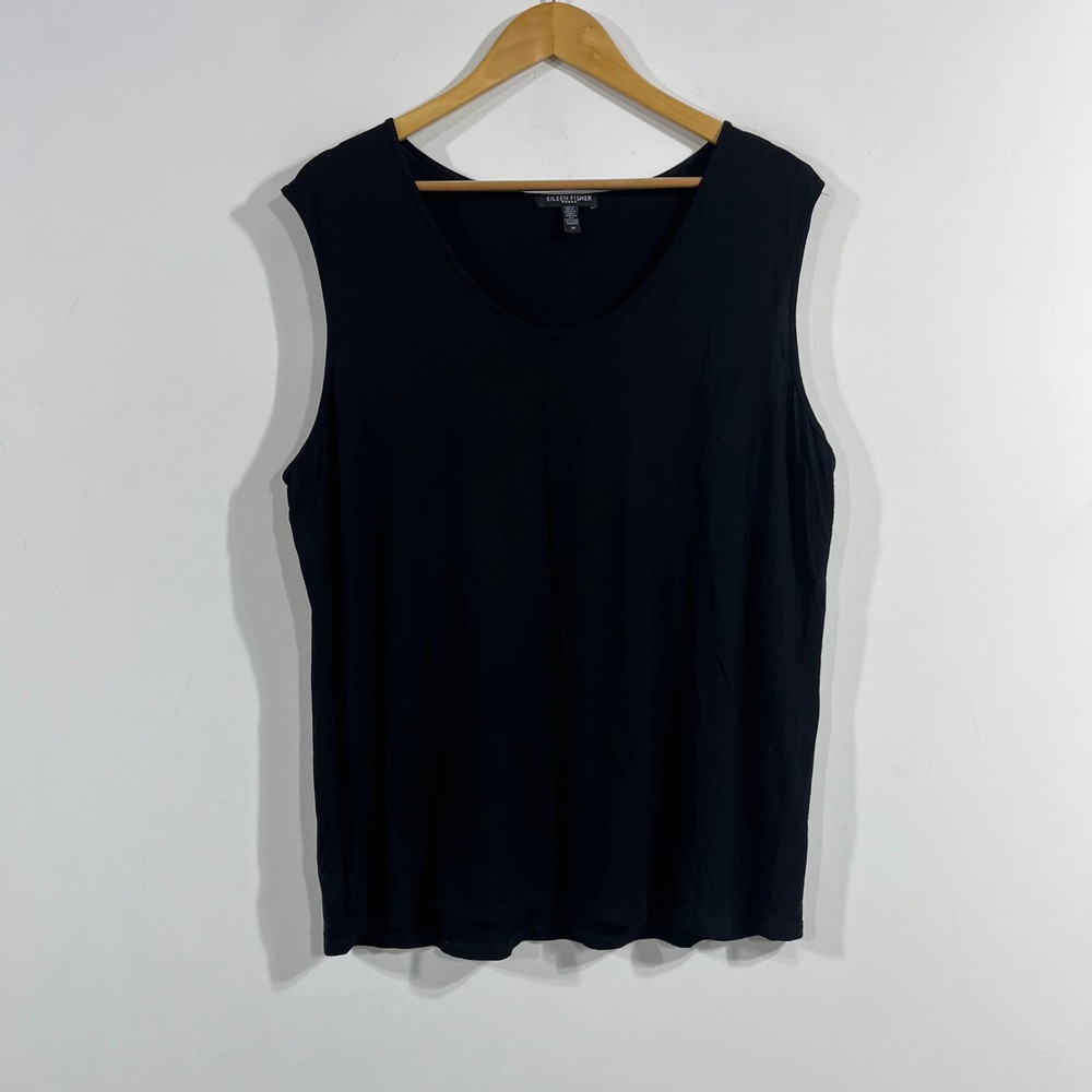 Eileen Fisher Minimalist Quiet Luxury Spandex Scoop Neck Tank Top 1X Sleeveless